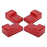 KAMaster Ceramic Grill Feet Shoes,Set of 4 for Kamado Grill Accessories Parts Raise Kamado Classic and Bigr Joe,Red Ceramic Feet Shoes for BBQ Grill Table Outdoor and Garden