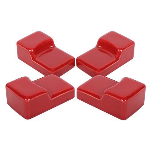 KAMaster Ceramic Grill Feet Shoes,Set of 4 for Kamado Grill Accessories Parts Raise Kamado Classic and Bigr Joe,Red Ceramic Feet Shoes for BBQ Grill Table Outdoor and Garden, TCJ-R-04