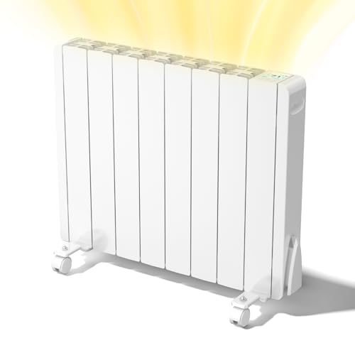 Plug-in Electric Wall Heater 1100W Portable Convection Panel Heaters for Bathroom Indoor Use LED Display Touch Controlled Electric Heater Energy Efficient