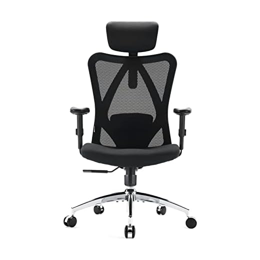 SIHOO M18 Silla Ergonómica de Oficina, Silla de Escritorio con Soporte Lumbar Ajustables, Reposacabezas y Apoyabrazos, Malla Giratoria, Mecanismo de Inclinación, Carga máxima de 150 kg/ 330LB