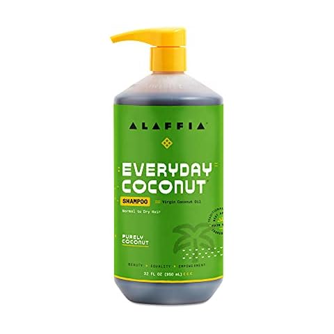 Alaffia EveryDay Coconut Shampoo - Normal to Dry Hair, Helps Gently Clean Scalp and Hair of Impurities with Ginger and Coconut Oil, Fair Trade, Purely Coconut 32 Fl Oz Cover