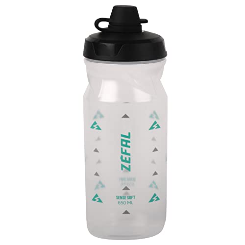 ZEFAL Sense Soft 65 No Mud - Bidón Ciclismo y MTB Con Protección De La Tetina - Botella Bicicleta y Deporte Sin BPA - Translúcido, 650ml