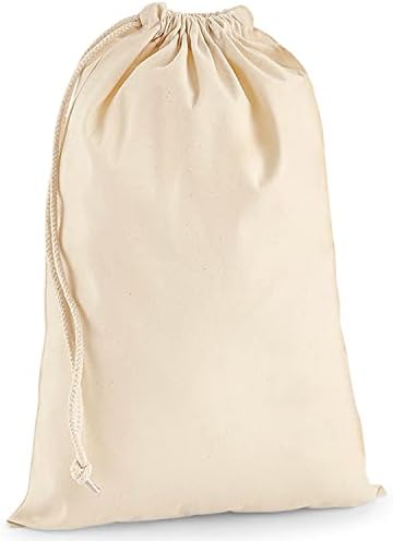 TULLUN Natural Cotton Drawstring Bag Extra-Large Heavy Duty Fabric Bag for Laundry, Storage, Shoping in Natural Colour - XL (75 x 49 cm / 29,5" x 19,3'' 38 litres) - Pack of 1