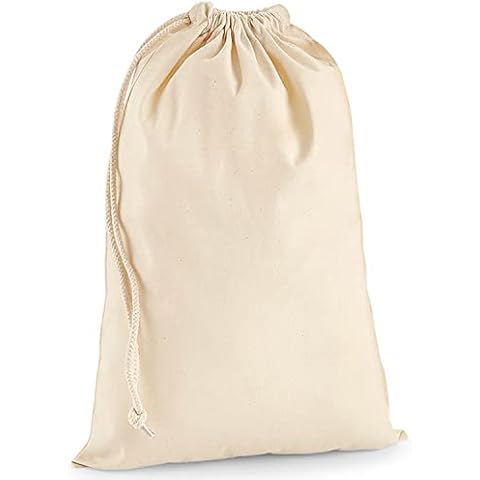 TULLUN Natural Cotton Drawstring Bag Extra-Large Heavy Duty Fabric Bag for Laundry, Storage, Shoping in Natural Colour - XL (75 x 49 cm / 29,5" x 19,3'' 38 litres) - Pack of 1 Cover