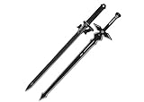 MedievalDepot Sao Kiritos Dark Repulser Elucidator Back Sheath Sword Set - 30 Inch Stainless Steel Dual Blades