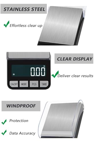Báscula electrónica mini 0.01g precisión alta con cubierta miniatura 4