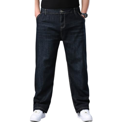 Men's Relaxed Fit Straight Leg Jean Elastic Waist Denim Pants 29-46