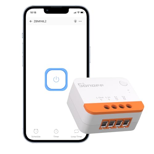 SONOFF SONOFF Zigbee Smart Relais Schalter, Kein Neutralleiter nötig, Sprachbefehle, Fernsteuerung, Zeitplan, erfordert Zigbee-Gateway, Funktioniert mit Alexa und Google Home