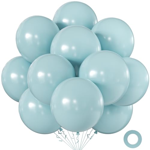Image of KALOR 18 Inch Mit Blue Large Latex Round Balloons 30-Pack