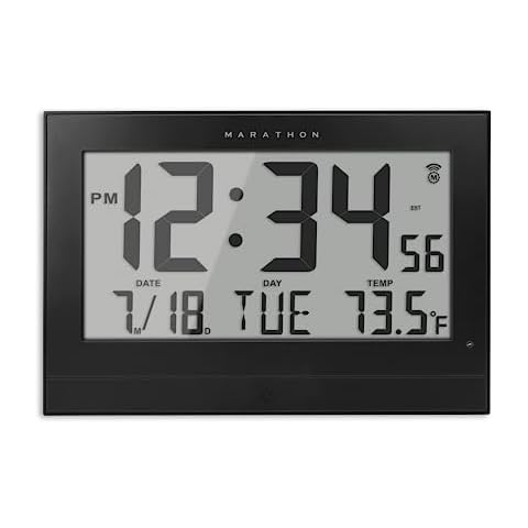 Marathon Atomic Wall Clock with Backlight Cover