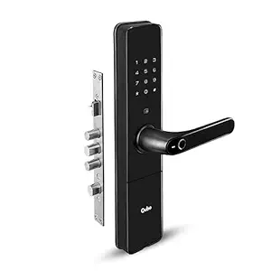 QUBO Smart Door Lock Select from Hero Group | 5-Way Unlocking | Fingerprint | Pincode| RFID Access Card | Bluetooth Mobile App | Mechanical Key | OTP Access (Black)