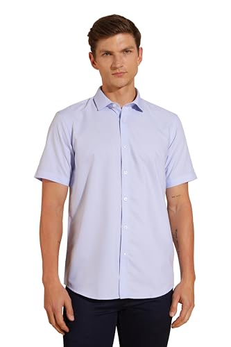 Image of Fyltr Men's Regular Fit Solid Shirt - Half Sleeve | Formal Shirts for Men