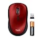 Trust Yvi+ Silent Wireless Mouse, Sustainable Design, 800-1600 DPI, For Left and Right Hand Users, Storable USB Micro Receiver, Quiet Compact Computer Mouse for PC, Laptop, Mac, Home Office - Red