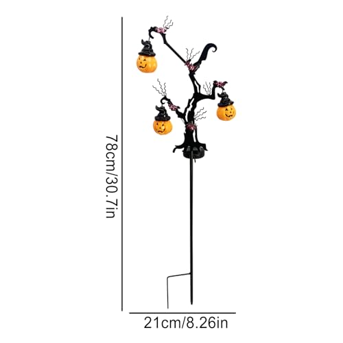 Lumières de citrouille solaires extérieur lampe gazon allée - 5