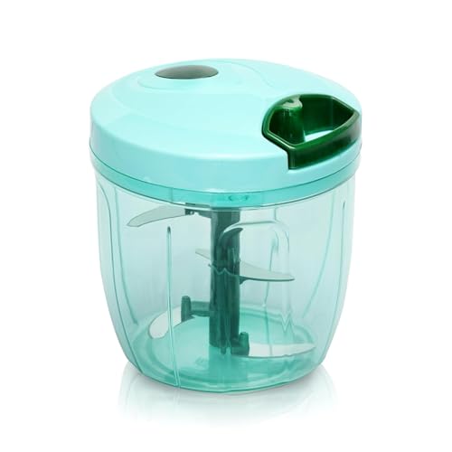 Manual Food Chopper 1000ml | 6 Blade Handheld Vegetable Cutter & ...