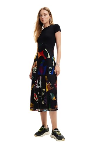 Desigual Women's M. Christian Lacroix Combination Midi Dress Black