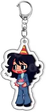 Cartoon Anime Pendant Keychains Holder Car Key Ring Mobile Phone Bag Hanging Cute Kawaii Chibi Horror Mouthwashing Game (Anya/Style 3)