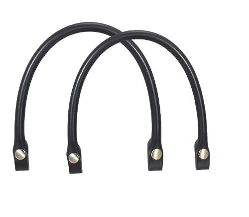 Bessy shop Leather Purse Handles,2 Pieces Leather Bag Handle Bag Handles Shoulder Strap Shoulder Bag Handbag Accessories for DIY Purse Making Tote Bags (Black)