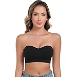 ANGOOL Strapless Bras for Women Wirefree Non-Slip Tube Top Invisible Bralette Seamless Padded Bandeau Bra