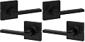 Kwikset Casey Interior Passage Door Handle 2 Pack, Lever for Closet and Hallway Doors, Reversible Non-Locking Handle Lever, Matte Black, with Microban Protection