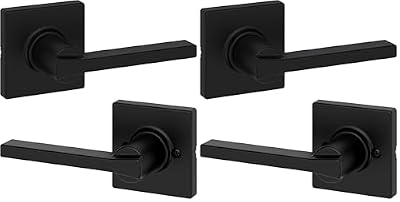 Kwikset Casey Interior Passage Door Handle 2 Pack, Lever for Closet and Hallway Doors, Reversible Non-Locking Handle Lever, Matte Black, with Microban Protection
