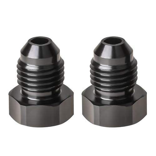 Adaptador AN4 macho ligero de aluminio negro con cabeza hexagonal doble 2