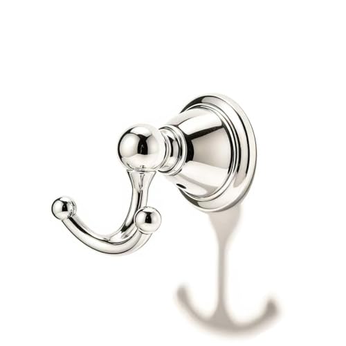 khtumeware 2 Pack Polished Nickel Robe Hooks Wall-Mounted Heavy-Duty Towel Hooks Zinc Alloy Bathroom Coat Hooks and Suitable for Hanging Towels Bathrobes Clothes Hats and Bags.