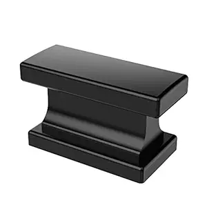 Alzassbg 15 Pack Matt Black Cabinet Knobs, 1.46 Inch(37mm) Cabinet Hardware Rectangle Knobs for Cupboard and Drawers AL6061MB