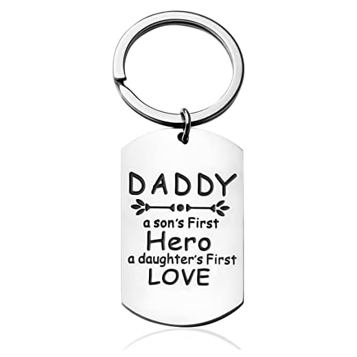 KUCHEY Fathers Day Daughter Gifts for Dad from Daughter Keychain and Daddy's Girl Heart Necklace Matching Set Birthday Gifts for Dad Daughter-There's This Girl She Stole My Heart She Calls Me Dad