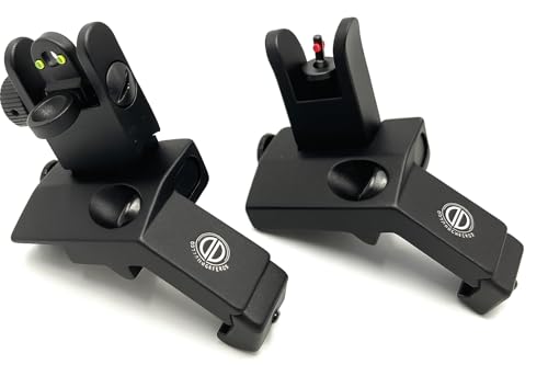 Dagger Defense Veteran Owned Company-Fiber Optic BUIS, Back up canted Iron Sights, Spring Loaded Deployment