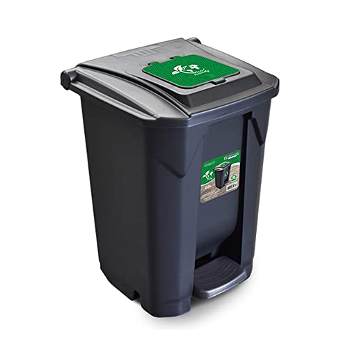 LIXEIRA 60LTS PRETA C/RODA PEDAL TAMPA CLICK