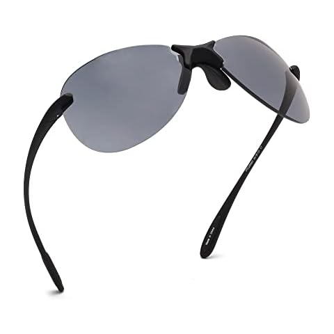 GLINDAR Sport Sunglasses for Men Women TR90 Rimless Pilot for Running Fishing Cycling Driving Grey Cover