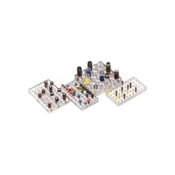 neoLab PMMA Flaschenständer für 25 Fläschchen, Klar, 24mm Durchmesser x 30mm Höhe