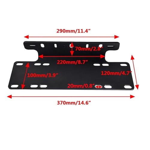 Soporte de matrícula universal MASO elegante de aleación de aluminio negro 7