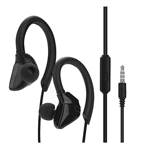 HDBD Auriculares Deportivos cableados con micrófono Auriculares envolventes con Gancho para Colocar sobre la Oreja Auriculares en la Oreja para teléfonos móviles MP3 / 4