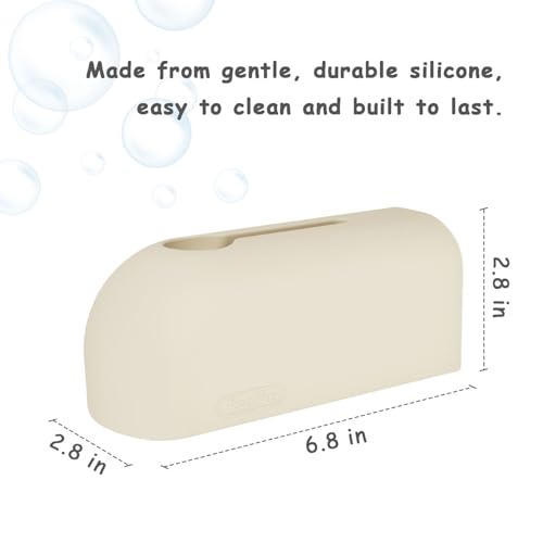 Image of Faucet Cover Bathtub for Baby, Soft Silicone Tub Spout Cover, Faucet Protector for Kids, Bath Spout Guard for Baby, Toddler Tub Faucet Cover, Water Spout Cover for Child Safety, Universal Fit (Ivory)