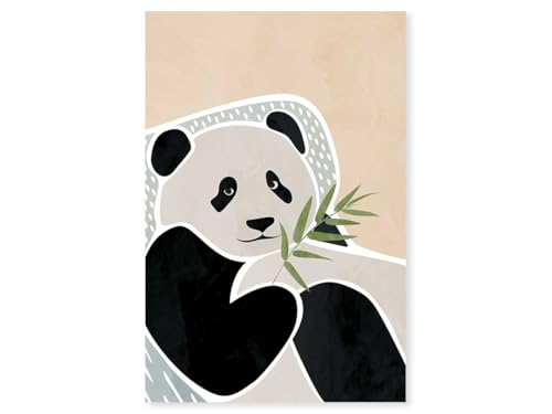 Affiche enfant panda cadeau de naissance idéal avec cadre noir 40x60