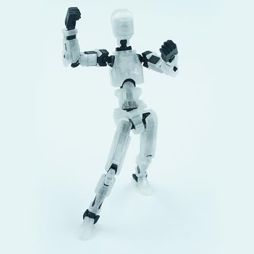 Image of Dummy 13 Action Figure Robot | Fully Articulated 3D Printed Robot Toy | 5.4-inch Collectible Figurine | Matte Finish| Unassembeled (Semitransparent-Black)