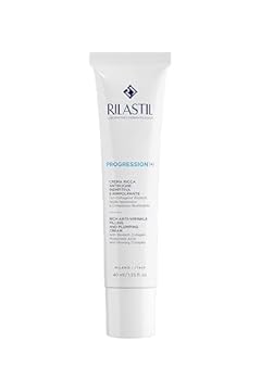 Rilastil Progression Plus, Crema Ricca Antirughe Riempitiva e Rimpolpante, Trattamento Rughe Marcate, Antiaging, Rimpolpante per Pelli Mature con Collagen, Acido Ialuronico, Confezione da 40 ml