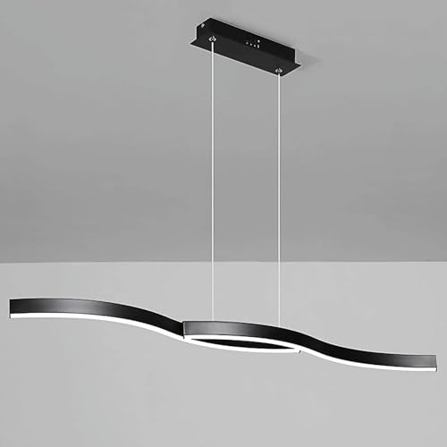 Suspension Wave en métal noir et acrylique, luminaire décoratif chic