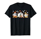 Cute Ghost Drinking Coffee Halloween Fall Ghost Book Reading T-Shirt