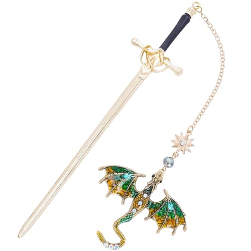 Marcapáginas De Metal, Dragón Marcapaginas Punto De Libro Con Colgante De Piedras Preciosas, Personalizar Espada Bookmark, Para Profesores, Estudiantes, Amantes De Los Libros, Marcador de libros lectu