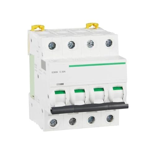 Interruptor disyuntor IC65N 4P C20A con poder de corte de 6kA contra cortocircuitos