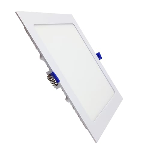 LED ATOMANT Downlight LED Panel Cuadrado 220mm 20W, CCT (Selector de Color Blanco Calido, Neutro y Frio), Corte 205mm, 1800 lumenes, Driver incluido