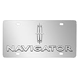 Lincoln Navigator Chrome Logo + Name On Polished Chrome License Plate
