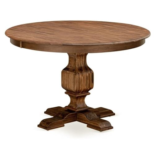 East West Furniture FE3-0N-TP Ferris Modern Kitchen Table - a Round Dining Table Top with Pedestal...