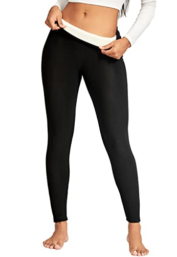 STARBILD Leggings Sport Rembourré Laineux pour Femme, Pantalon Duveteux Taille Haute, Yoga Pants Matelassé avec Laine Fine, Collants Chaud Hiver pour Course Fitness Gym, A-Noir S Cover