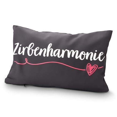 Navango® Zirbenkissen - Zirbenharmonie | Sofakissen gefüllt mit Zirbe | ca. 30 x 20 cm | Dekokissen mit Zirbenduft | Österreichische Zirbenholzspäne | 100% Baumwolle | Waschbarer Bezug