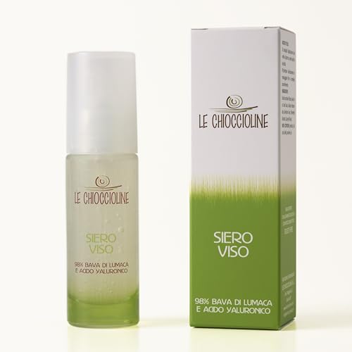 Siero Viso | Siero Viso Acido Ialuronico 2%| Bava di Lumaca 98% | Siero Antirughe | Idratante Antimacchia Efficace su Acne Pelli Impure Cicatrici | 30 ml