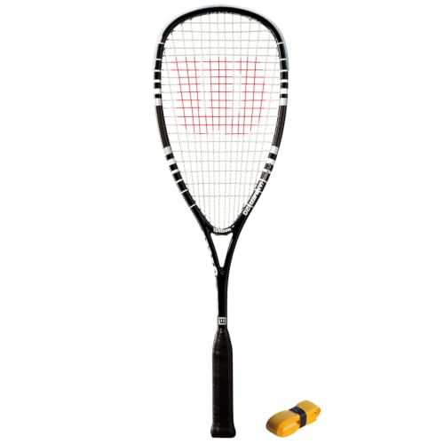 Image of CX Pro Sport Hyper Hammer 120 Squash Set - Includes 1 Wilson Hyper Hammer 120 Squash Racket Black & 1 CX Pro Sport Grip